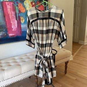 Maeve Anthropologie plaid gauze dress XS